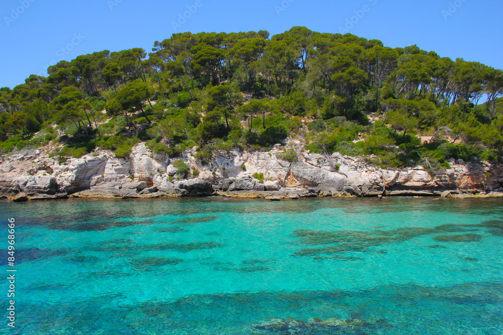 Turquoise Sea in Cala Caldana Menorca Spain