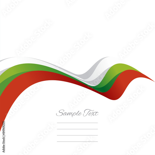 Abstract cover Bulgarian ribbon white background vector