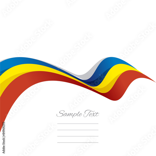 Abstract cover Romanian ribbon white background vector