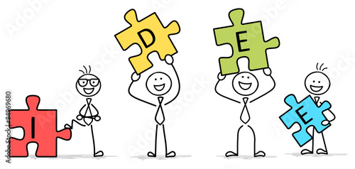 Strichmännchen Puzzle Idee