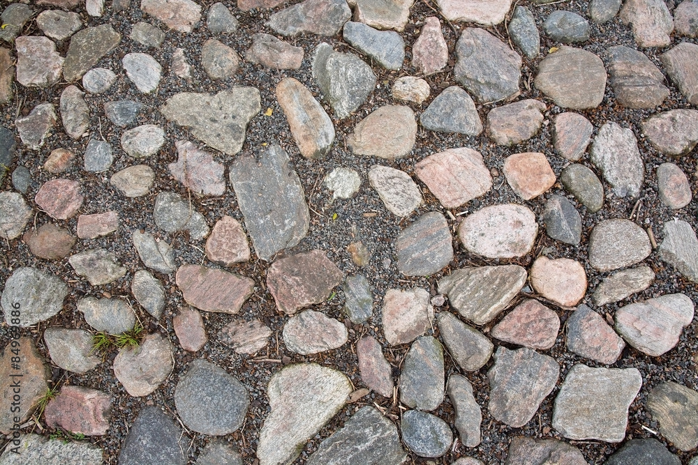 Cobble stone road surface texture for background copy space. Cobble stone road surface texture for background copy space.