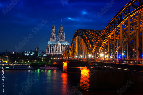 Cologne Cathedral  Germany at night