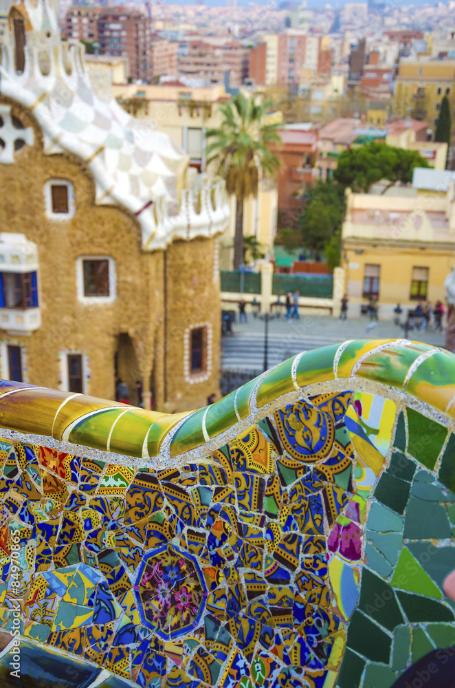 Park Guell in Barcelona, Spain