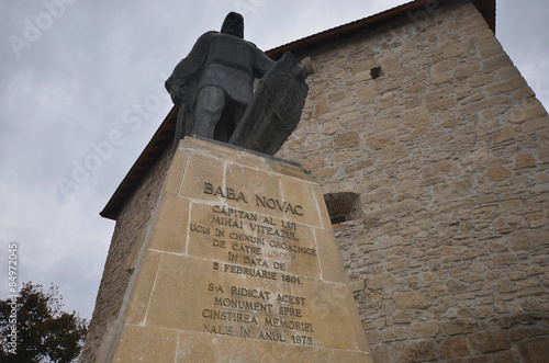 Baba Novac Monument front of the Tailors' Tower, Cluj-Napoca, Romania photo