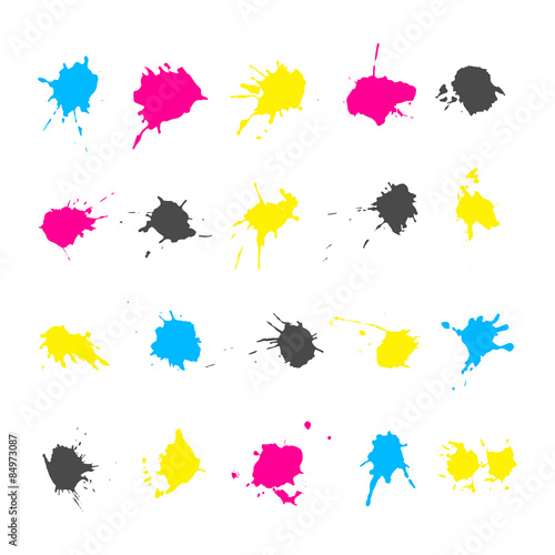 CMYK ink splashes elements collections