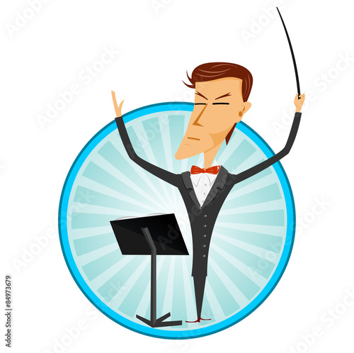 cartoon man conducting an orchestra