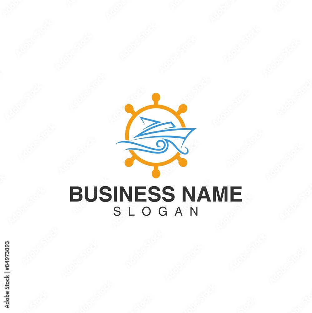Sailing Boat and yachts marine and oceanic logo template set