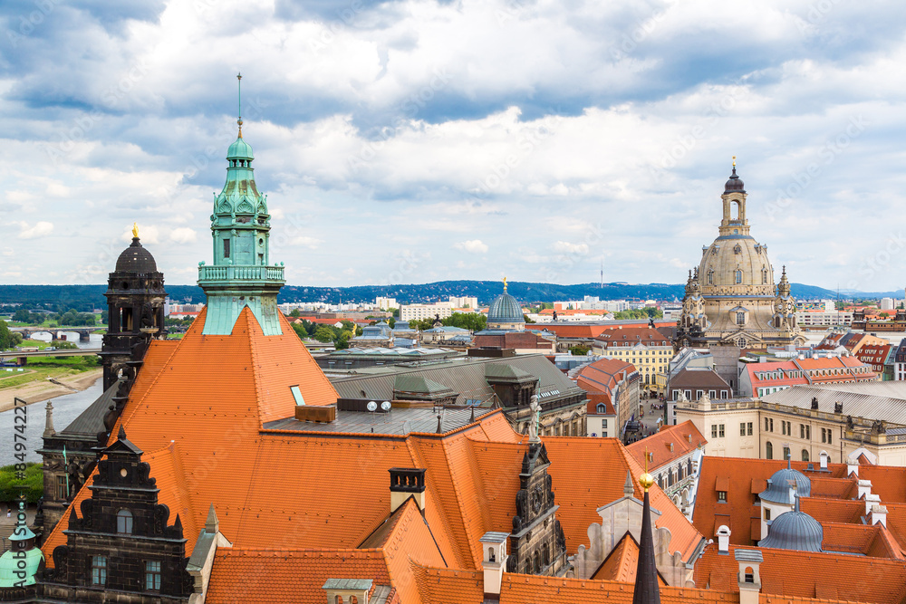 Obraz premium Dresden and Frauenkirche church