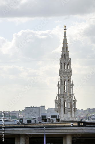 Town hall tower on Grand Place in Brussels.