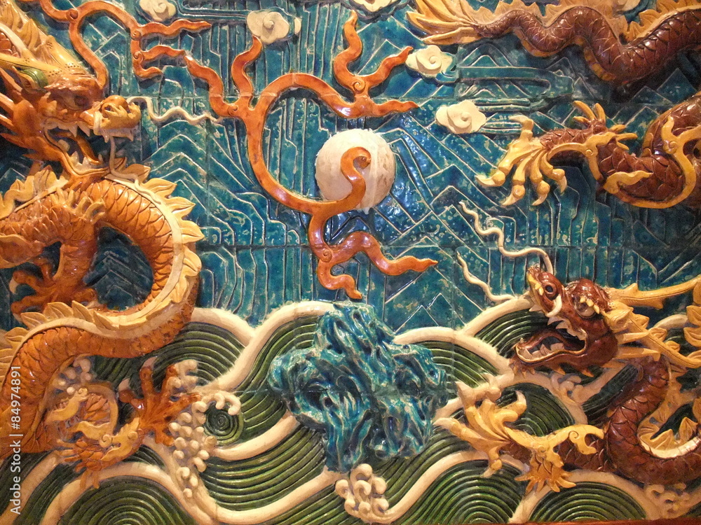 Obraz premium Dragon on the wall 