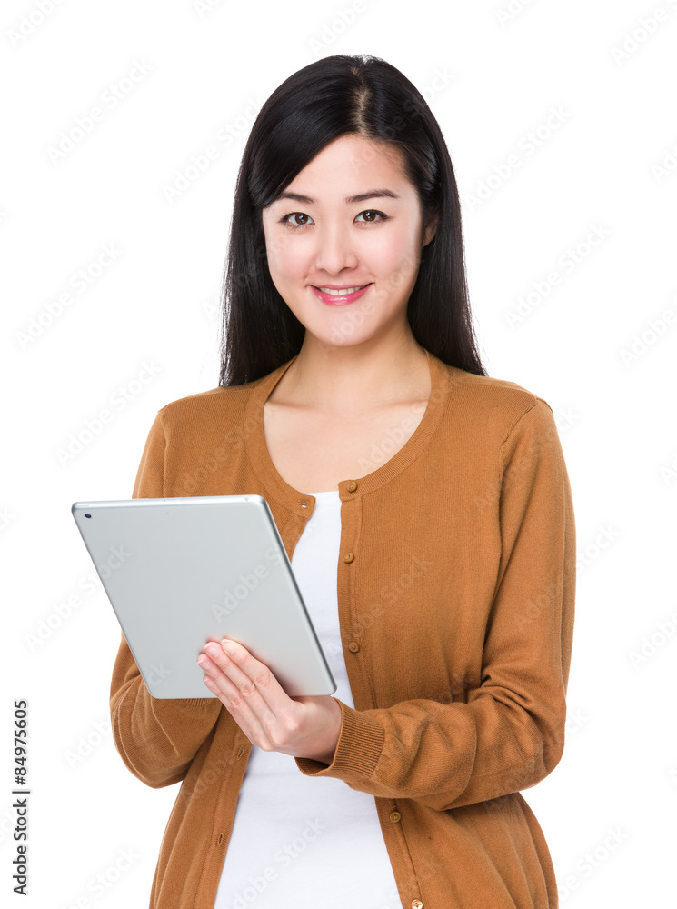 Young woman use of digital tablet Young woman use of digital tablet