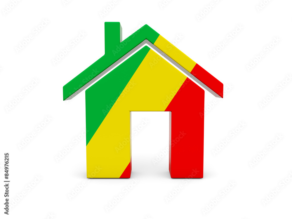 Home with flag of republic of the congo Home with flag of republic of the congo
