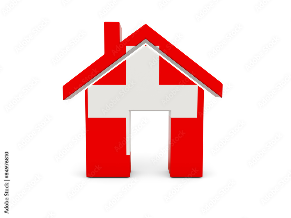 Home with flag of switzerland Home with flag of switzerland