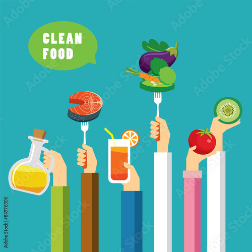 clean food concept flat design