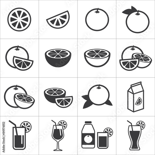 set of orange icon