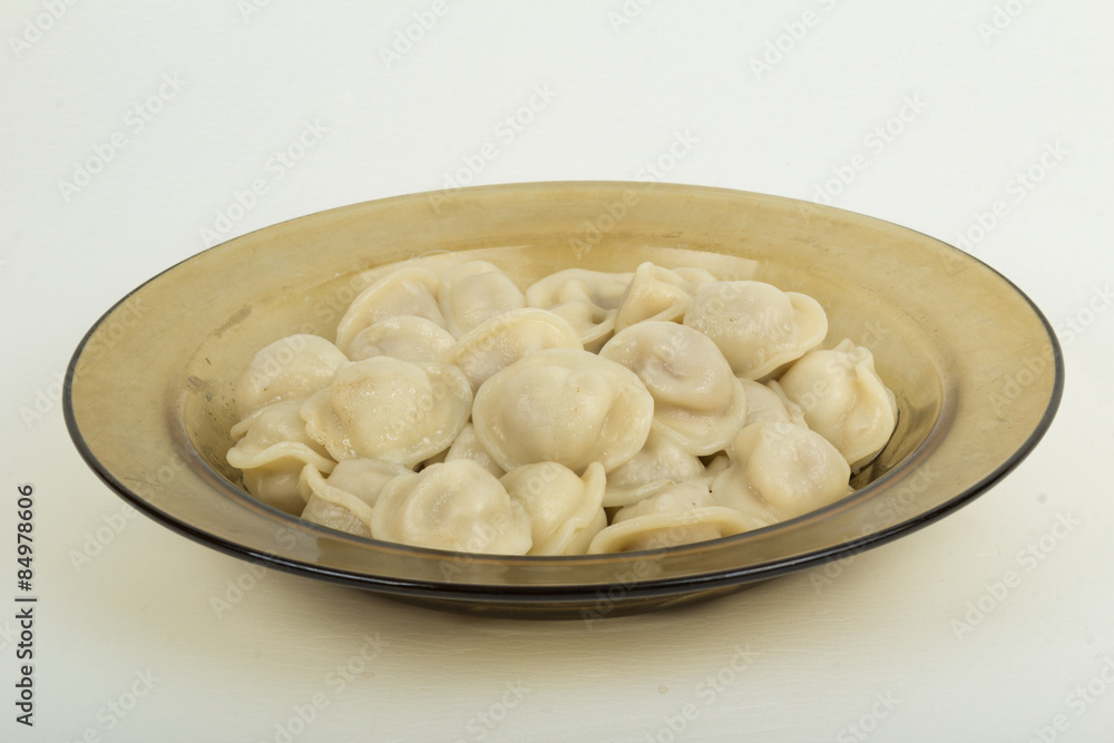 Plate with dumplings