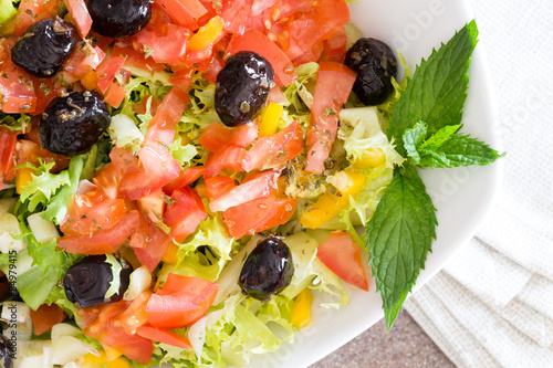 Healthy farm fresh Mediterranean salad
