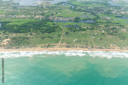 Принти на полотні Aerial view of the shores of Cotonou, Benin .
