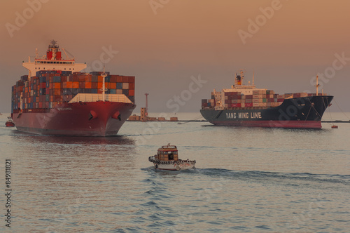 The Container Ship New Delhi in Suez Canal