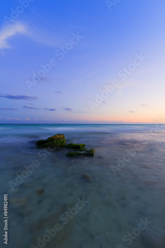 Sunset on the Caribbean beach.