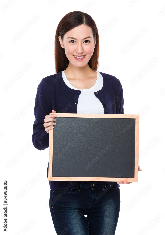 Woman holding with chalkboard Woman holding with chalkboard