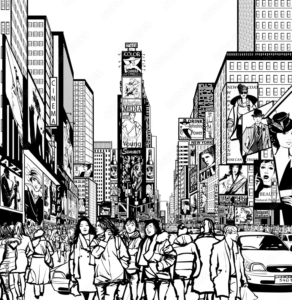 Interpretation of Times Square in New York