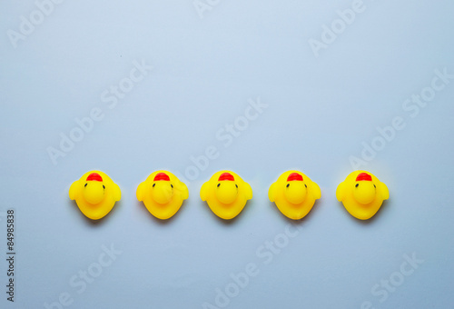 Multiple yellow rubber ducks