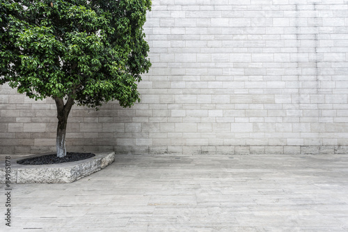 white brick wall and empty sandstone road