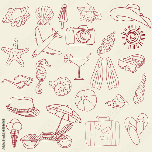 Summer vacation icons
