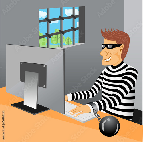 prisoner sitting in his prison cell