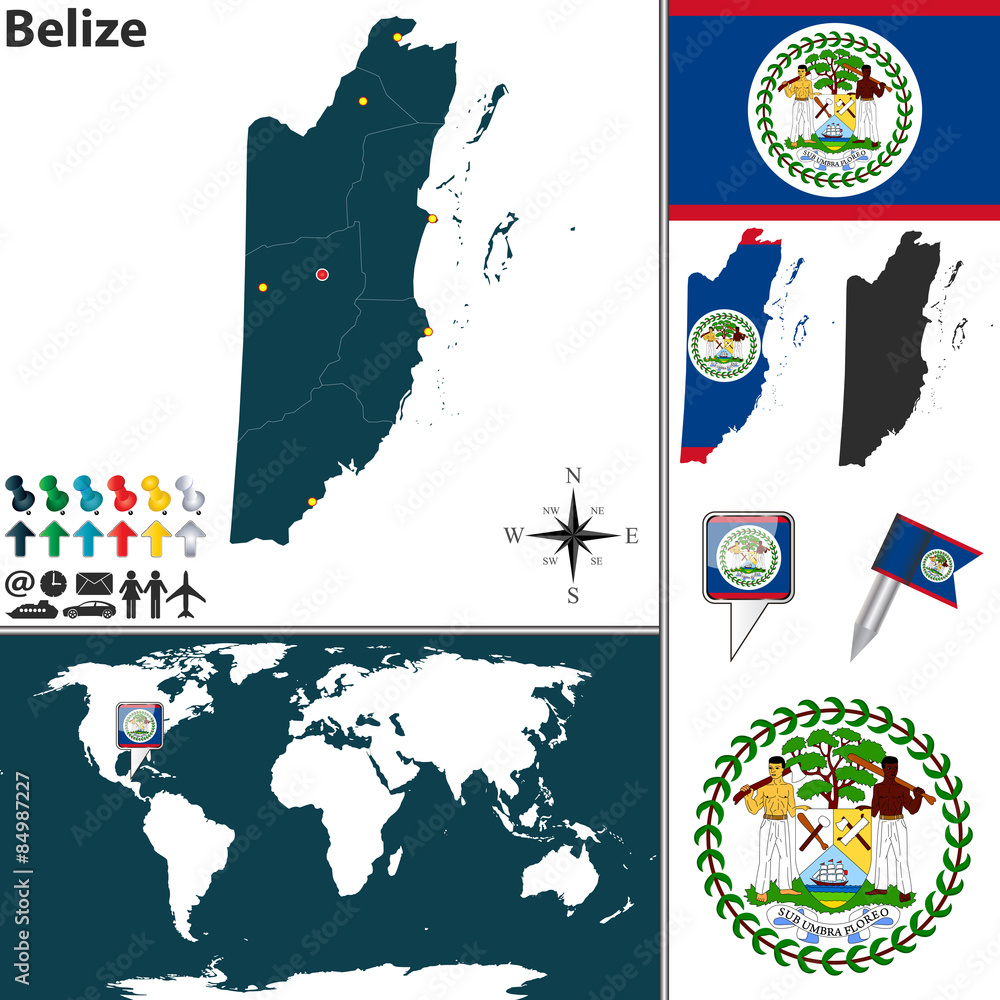 Obraz premium Map of Belize