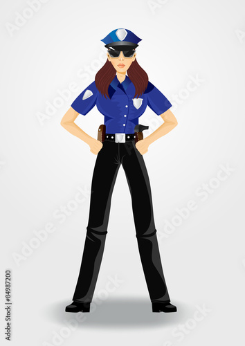policewoman or cop woman in uniform