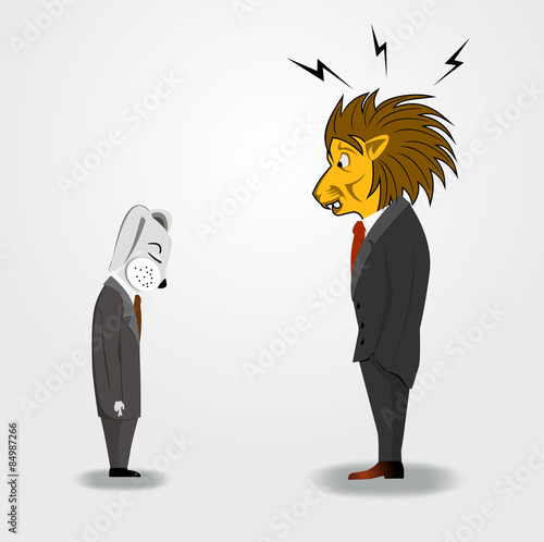 big boss is scolding to a businessman
