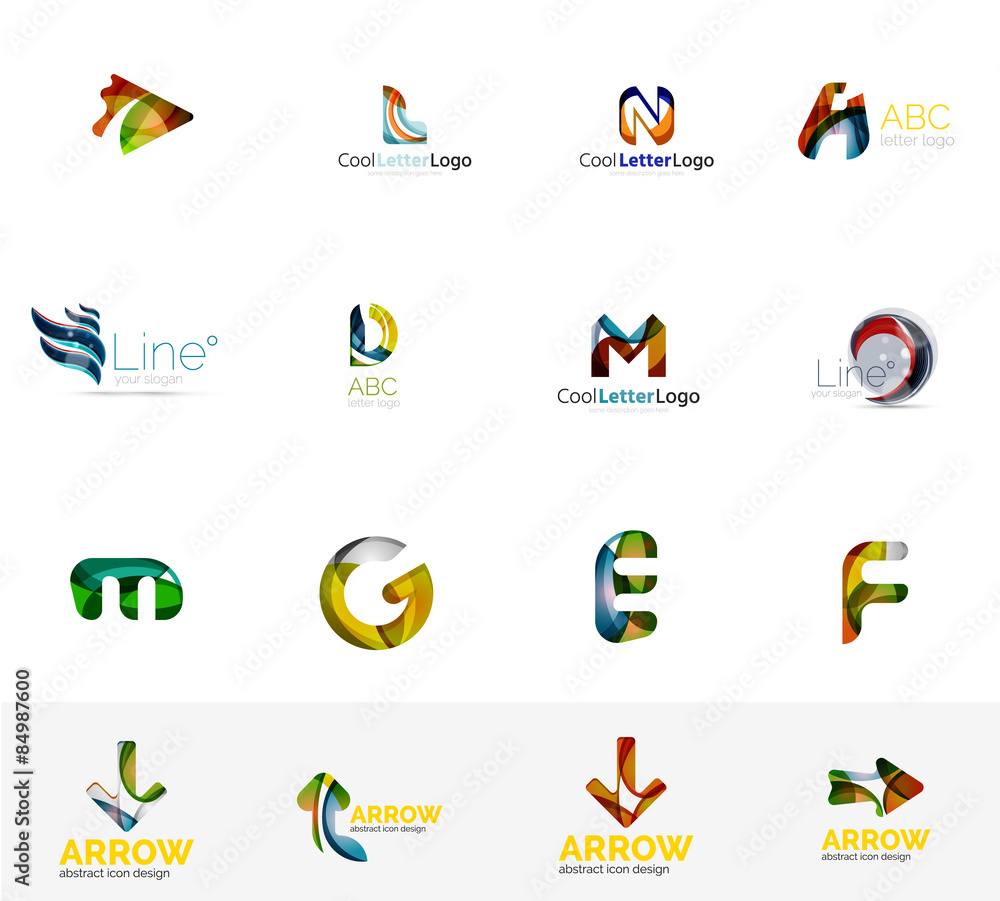Set of universal company logo ideas, business icon collection Set of universal company logo ideas, business icon collection