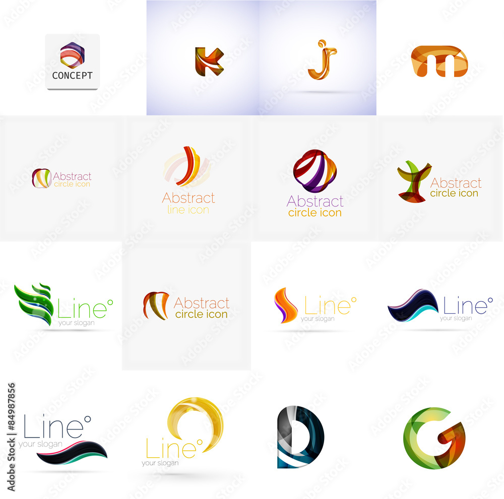 Set of universal company logo ideas, business icon collection Set of universal company logo ideas, business icon collection