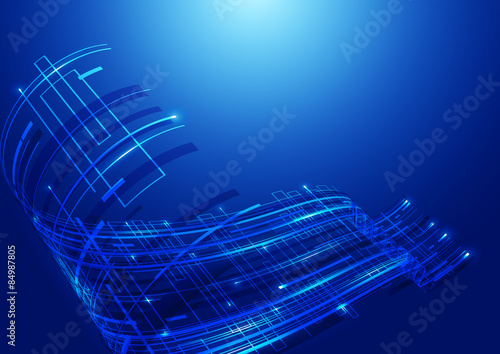 Abstract Technology Blue Background