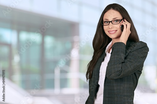 Glasses, Women, Mobile Phone.