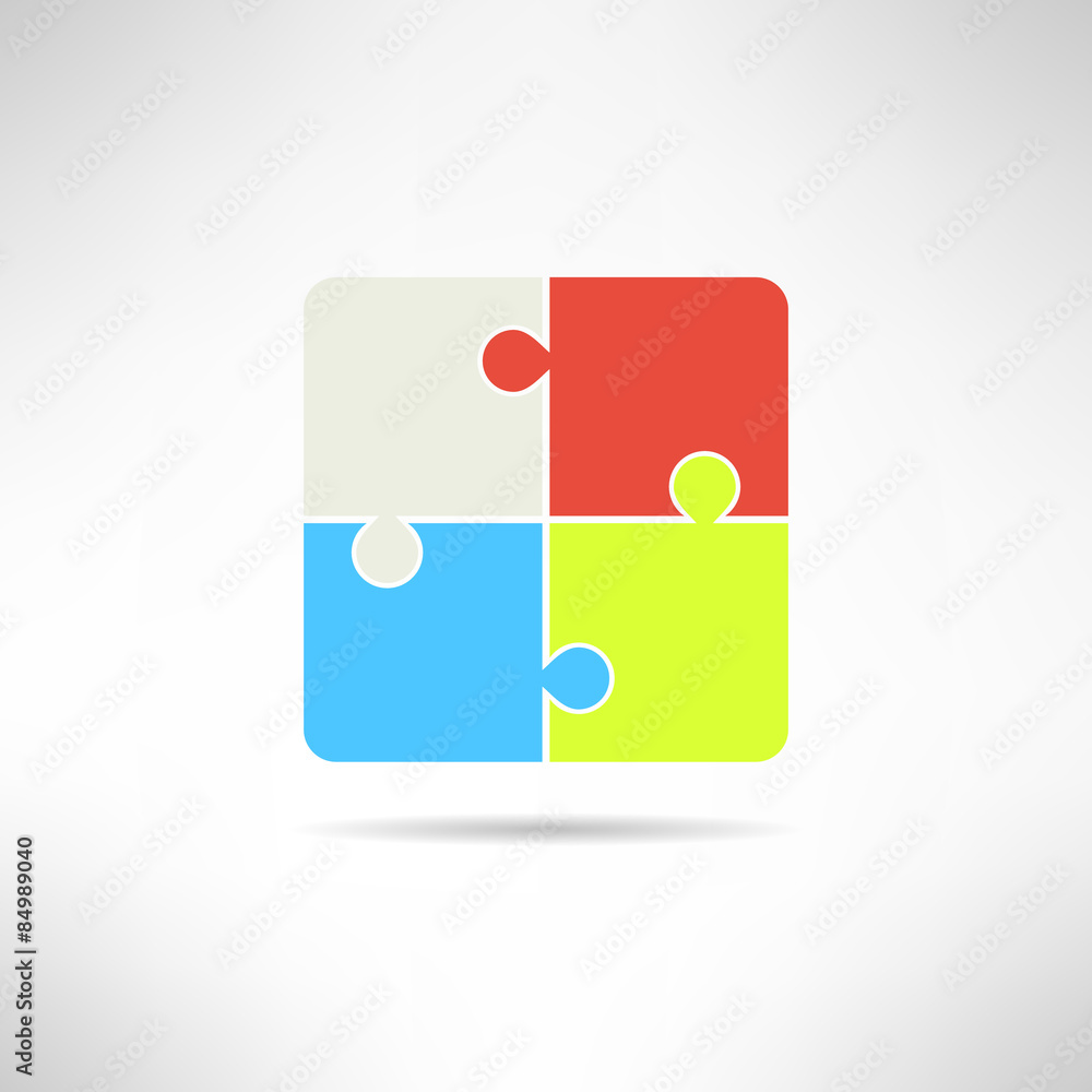 Two on two puzzle icon. Riddle concept. Vector illustration Two on two puzzle icon. Riddle concept. Vector illustration