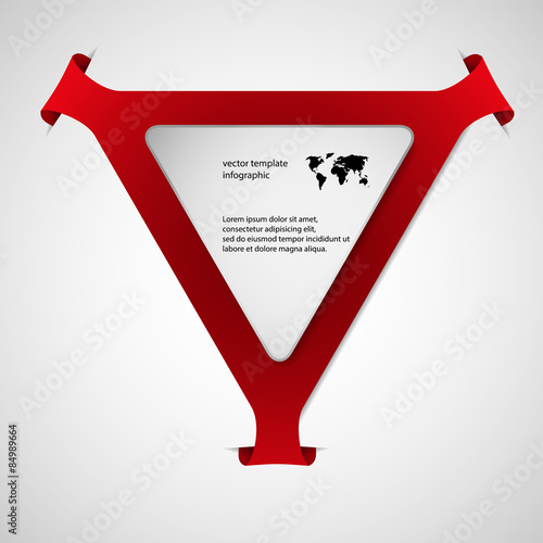Triangle infographic template with red color