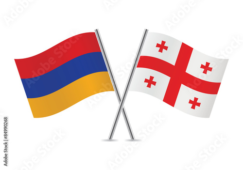 Free Download Armenian and Georgia flags. Vector illustration. - GFXLoad