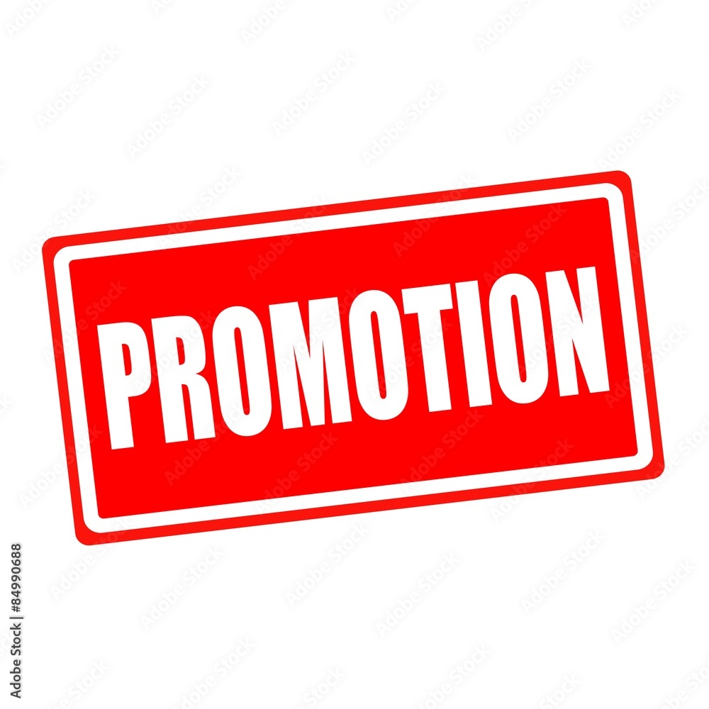 Fototapeta premium Promotion white stamp text on red backgroud