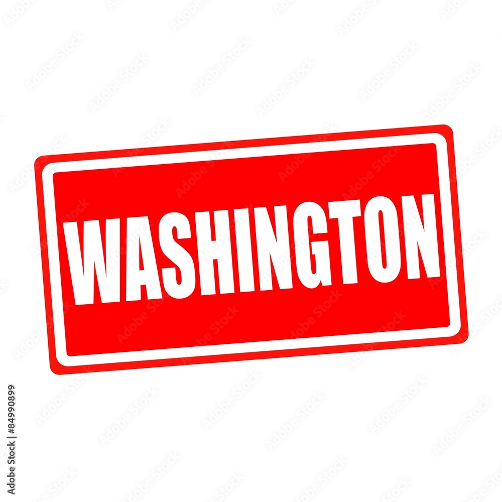 WASHINGTON white stamp text on red backgroud WASHINGTON white stamp text on red backgroud