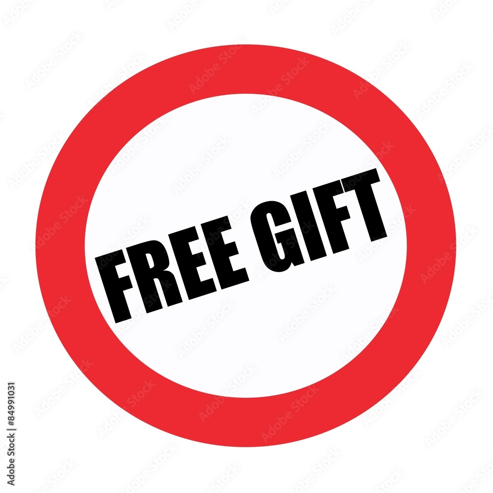 Free gift black stamp text on white Free gift black stamp text on white