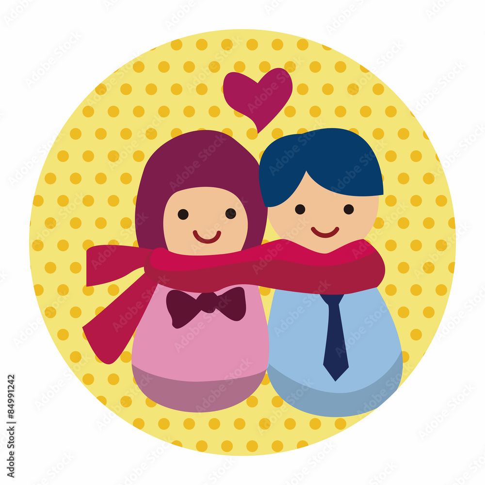 Valentine's day couple flat icon elements background,eps10 Valentine's day couple flat icon elements background,eps10