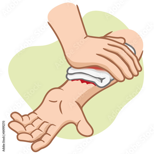 First Aid compression injury in the arm