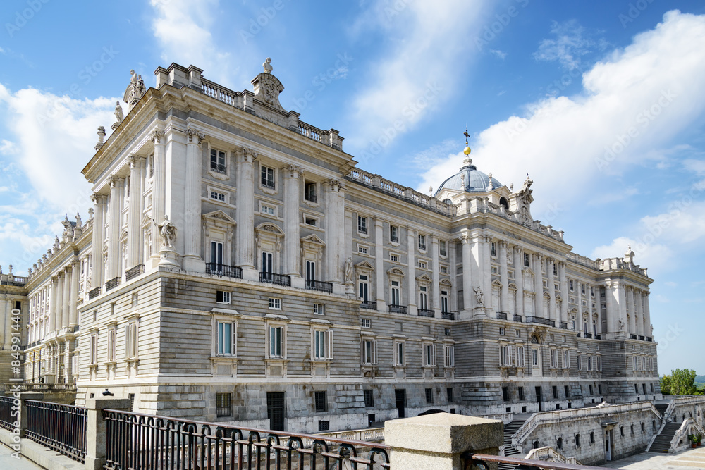 The north facade of the Royal Palace of Madrid
