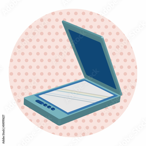 computer theme scanner elements vector