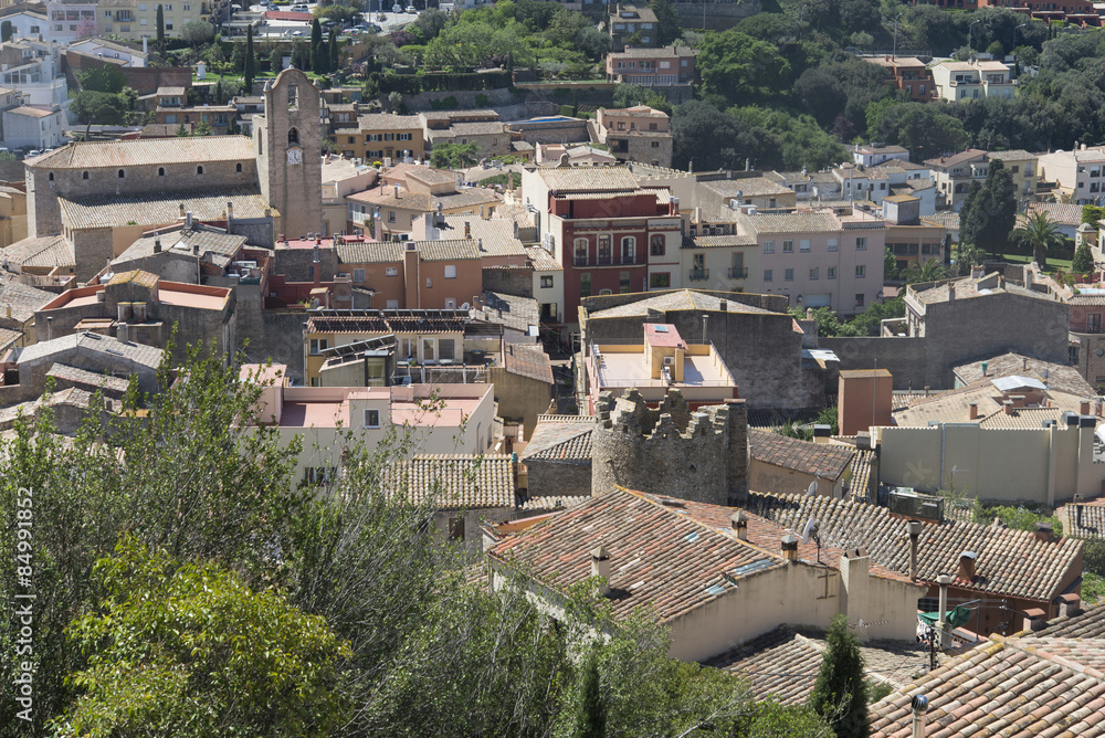 Begur with Castle, a typical Spanish town in Catalonia, Spain.