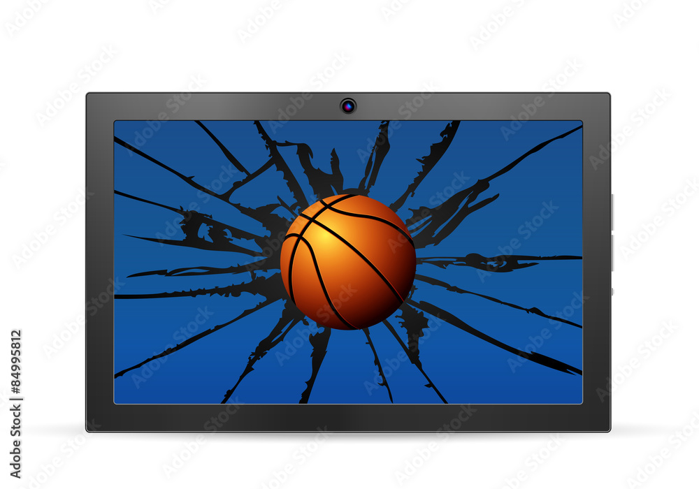cracked tablet basketball