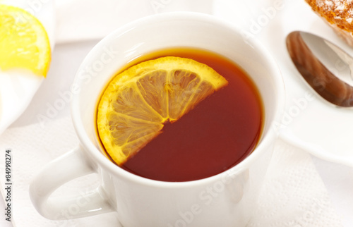 delicious tea with lemon